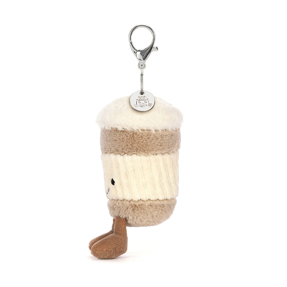 Brown / Cream Jellycat Amuseables Coffee-To-Go Bag Charm | US-HJMR74829