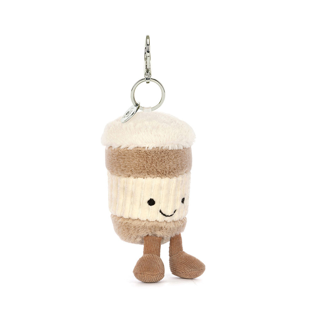 Brown / Cream Jellycat Amuseables Coffee-To-Go Bag Charm | US-HJMR74829