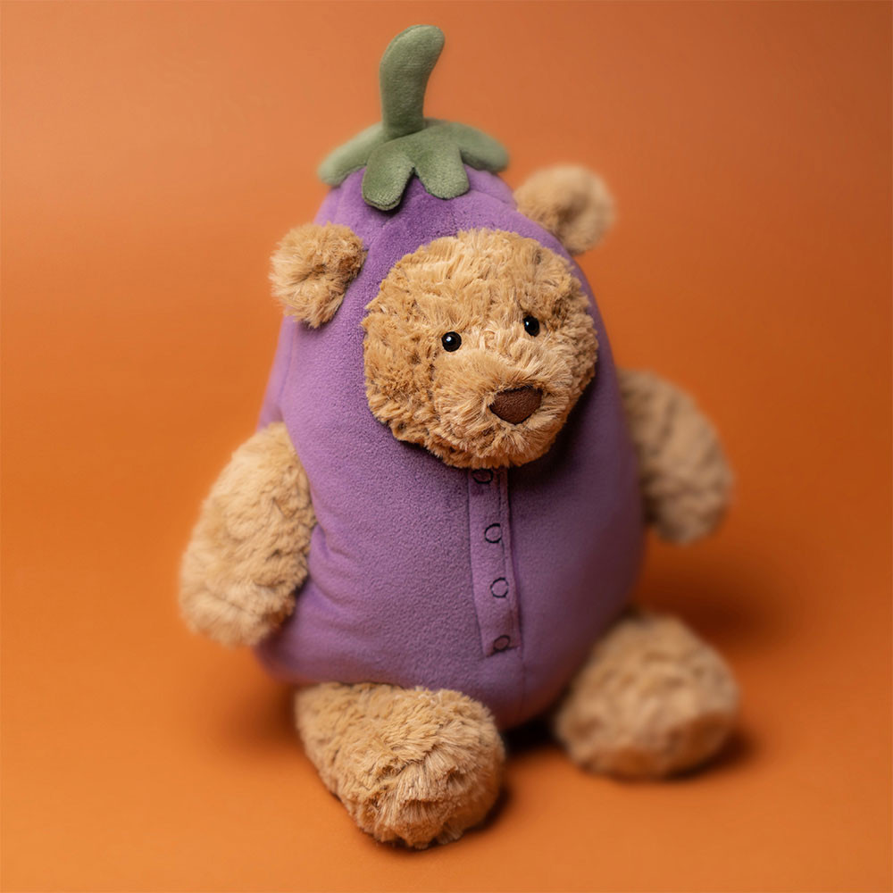 Brown / Purple Jellycat Bartholomew Bear Aubergine | US-VGCH85302