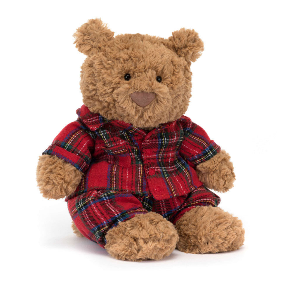 Brown / Red Jellycat Bartholomew Bear Bedtime | US-OZWK79532