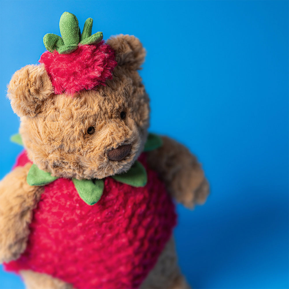 Brown / Red Jellycat Bartholomew Bear Strawberry | US-JFOX34962