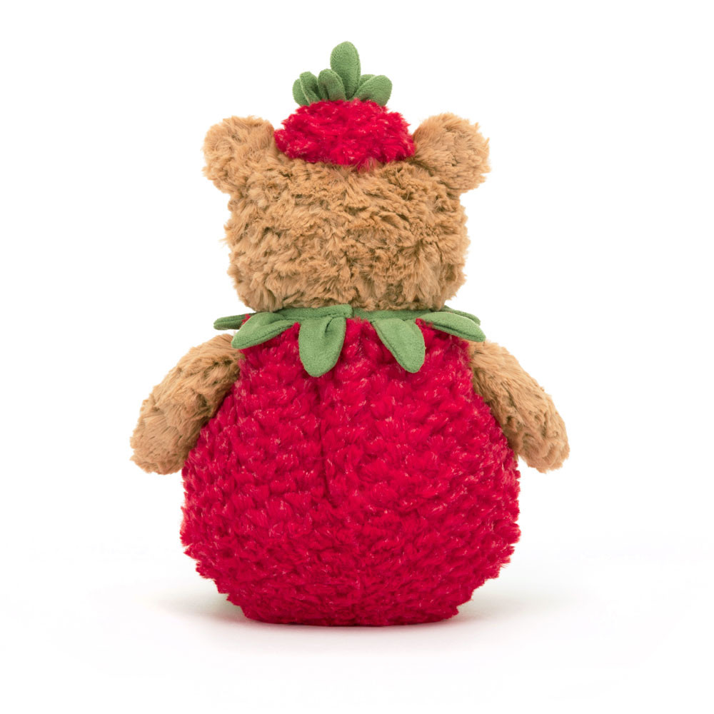 Brown / Red Jellycat Bartholomew Bear Strawberry | US-JFOX34962