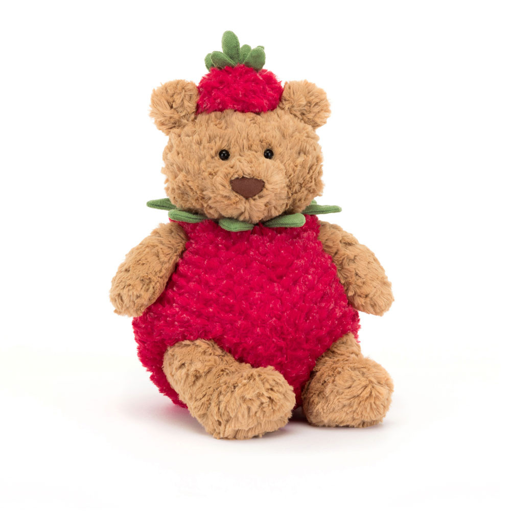 Brown / Red Jellycat Bartholomew Bear Strawberry | US-JFOX34962