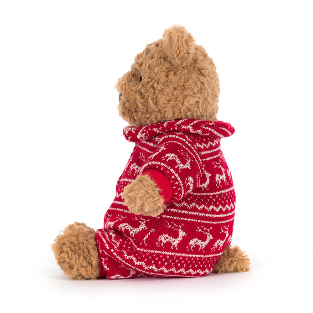 Brown / Red Jellycat Bartholomew Bear Winter Pyjamas | US-MSAV42107