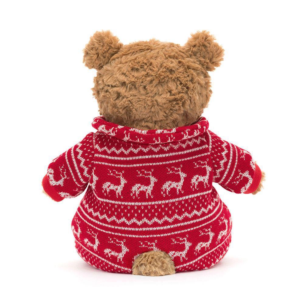 Brown / Red Jellycat Bartholomew Bear Winter Pyjamas | US-MSAV42107