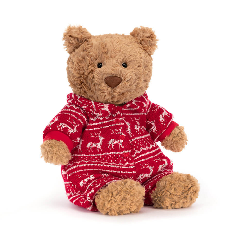 Brown / Red Jellycat Bartholomew Bear Winter Pyjamas | US-MSAV42107