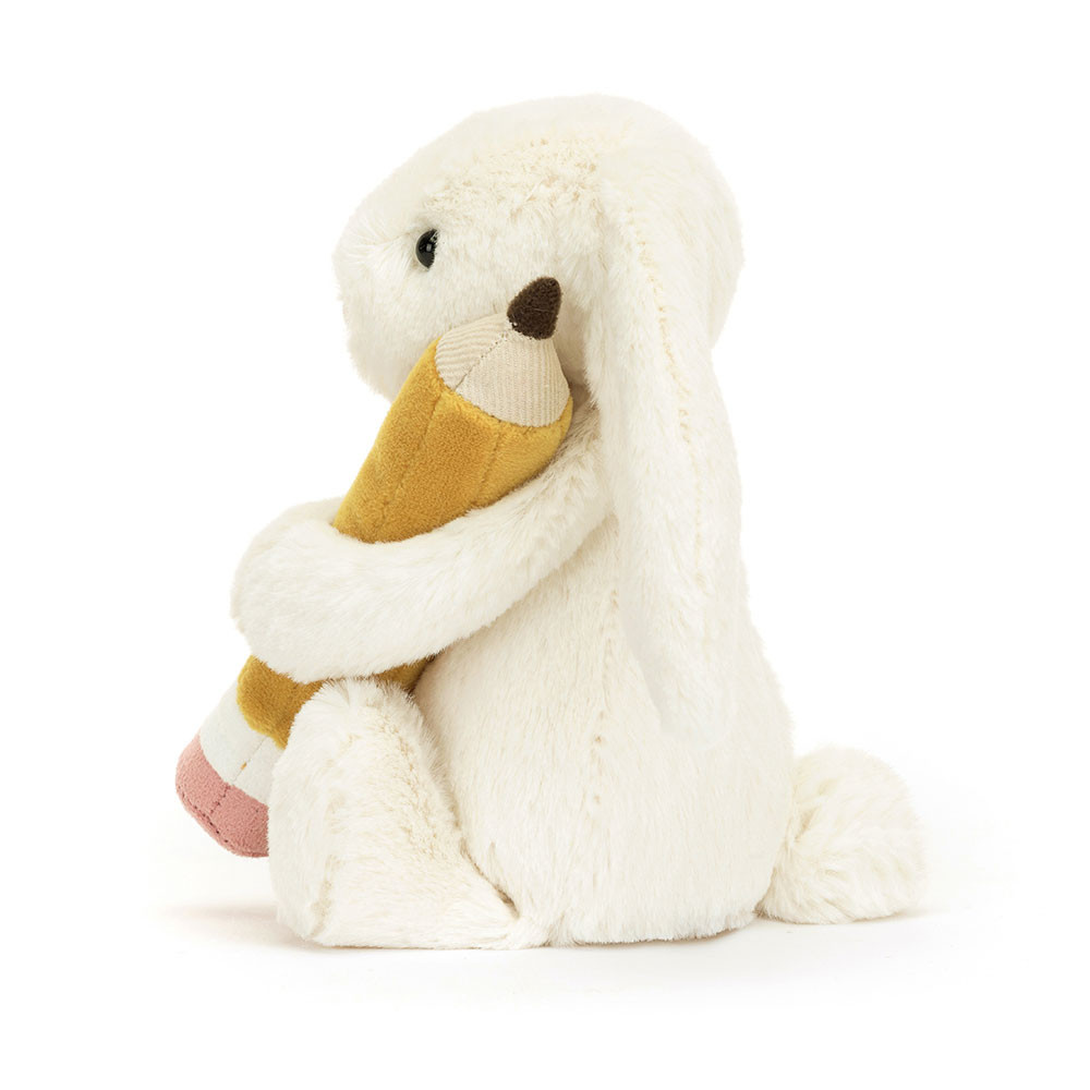 Cream Jellycat Bashful Bunny With Pencil | US-JFQG25780