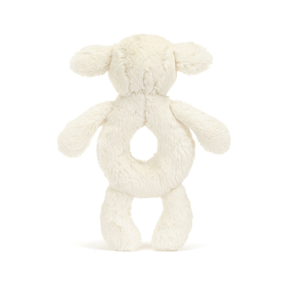 Cream Jellycat Bashful Lamb Ring Rattle | US-SPUN20789