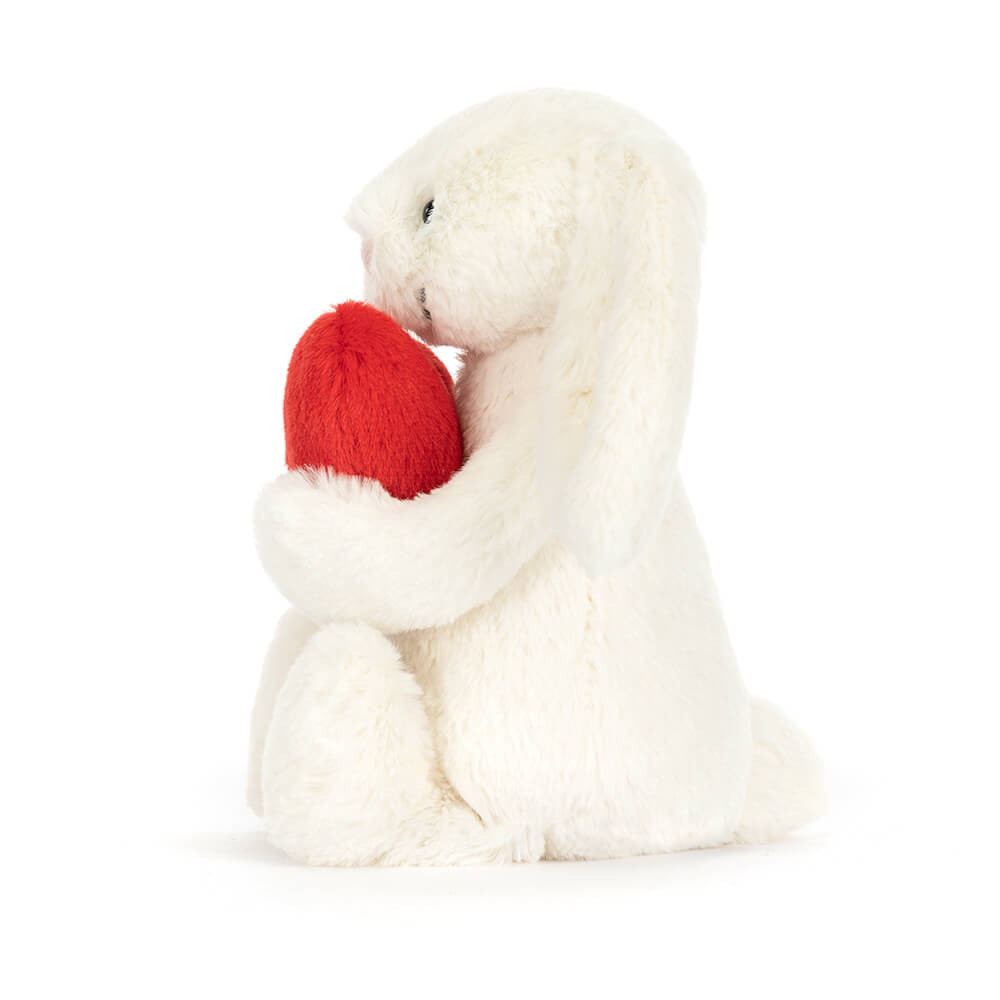 Cream Jellycat Bashful Red Love Heart Bunny | US-LPVI37452