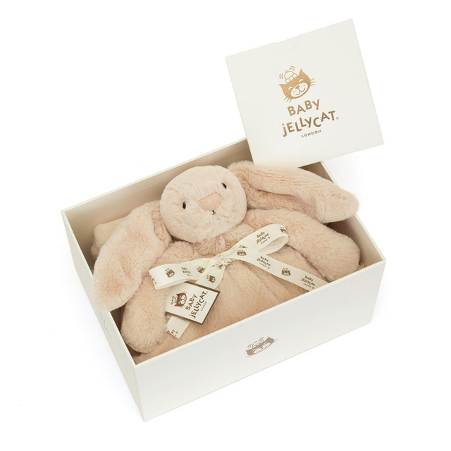 Cream Jellycat Personalised Bashful Luxe Bunny Blankie | US-RVGH39784