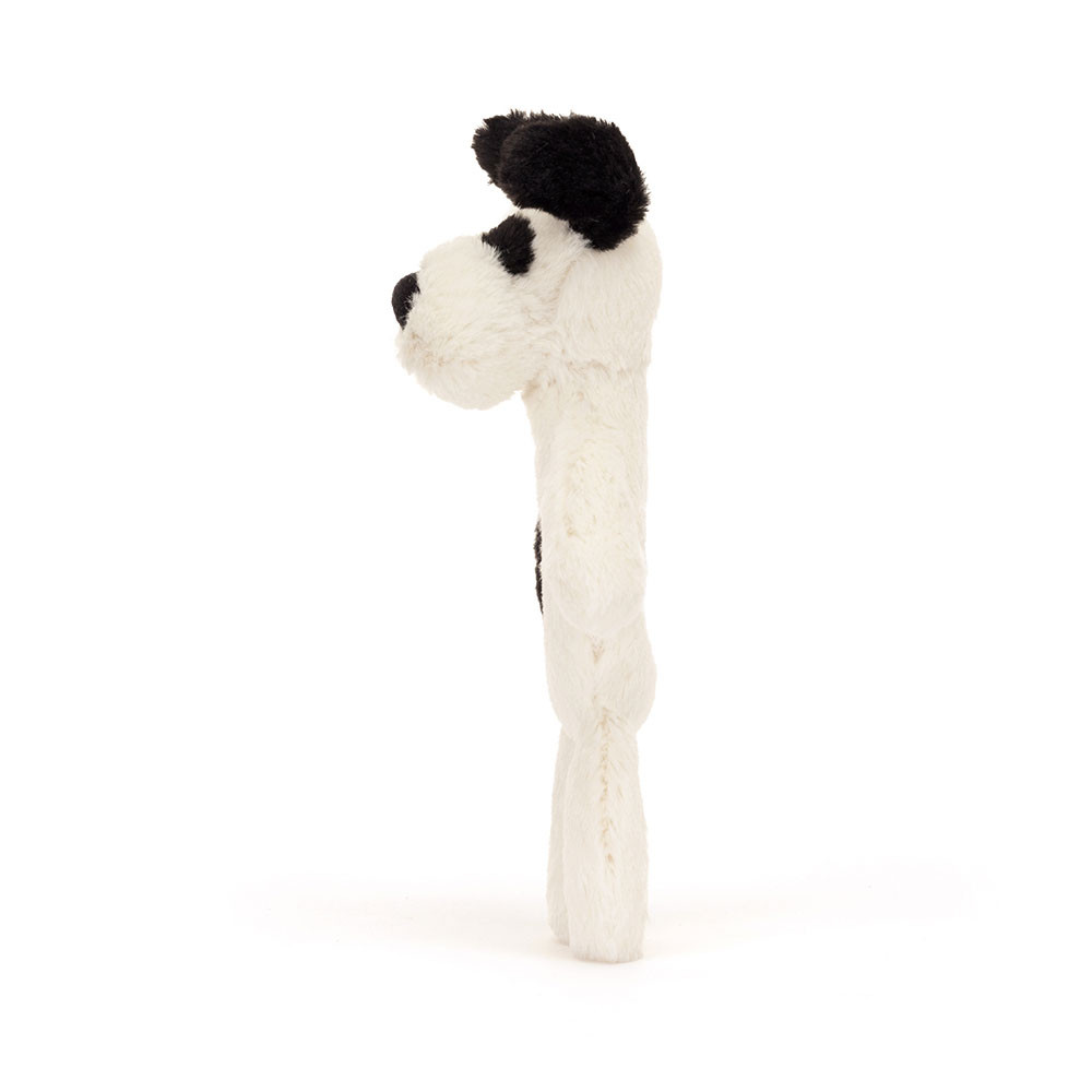 Cream / Black Jellycat Bashful Puppy Ring Rattle | US-EJAN04317