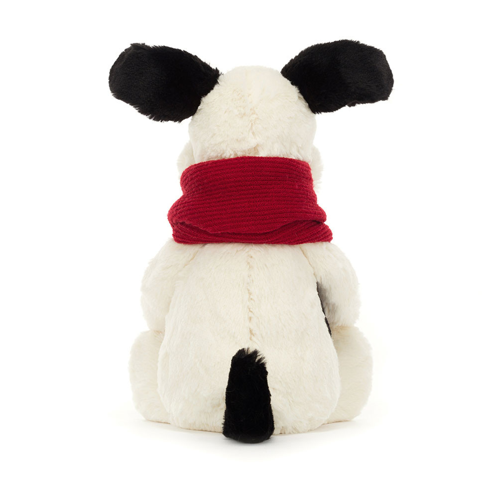 Cream / Black / Red Jellycat Bashful Winter Puppy | US-ORYM04315