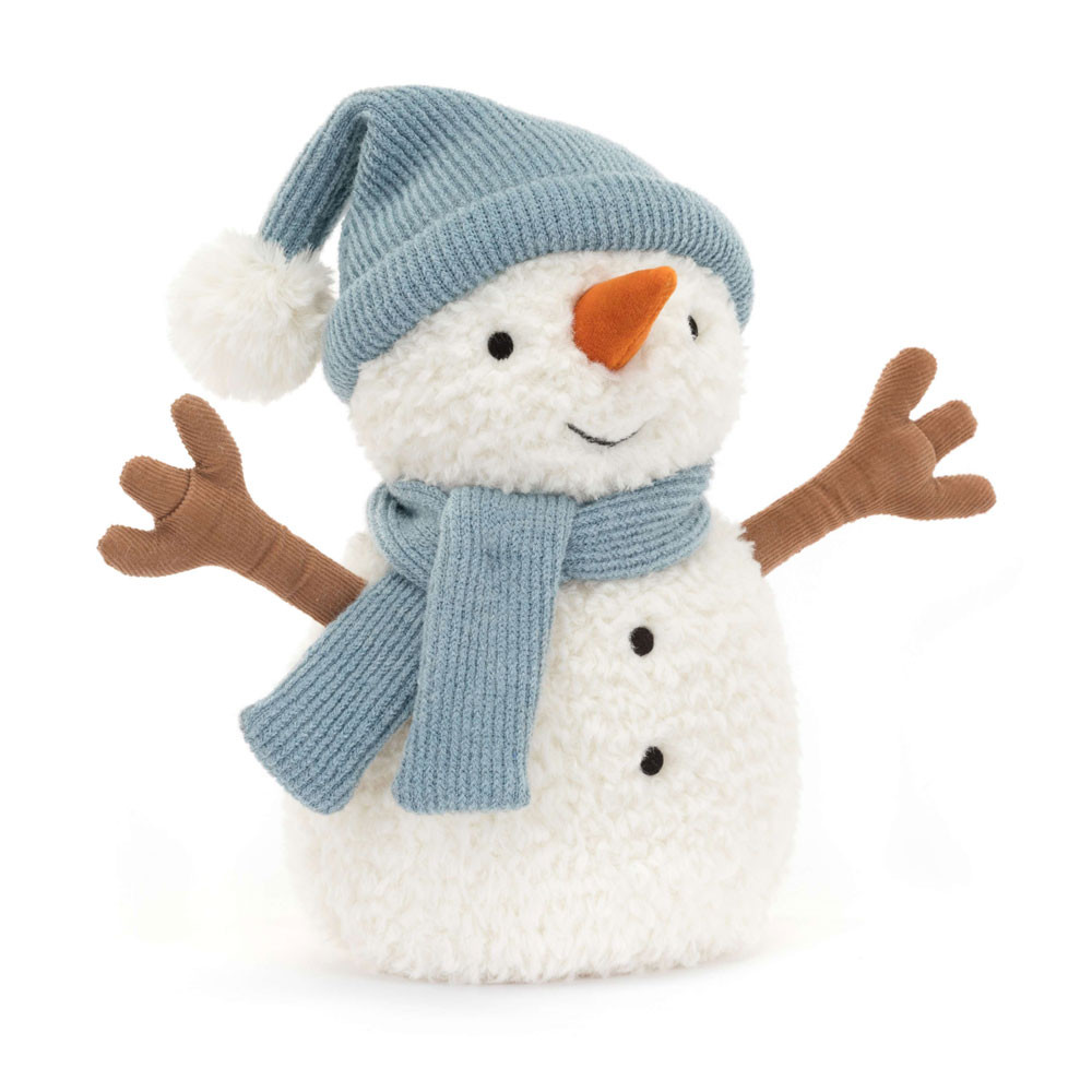 Cream / Blue Jellycat Sammie Snowman | US-VOLH17398