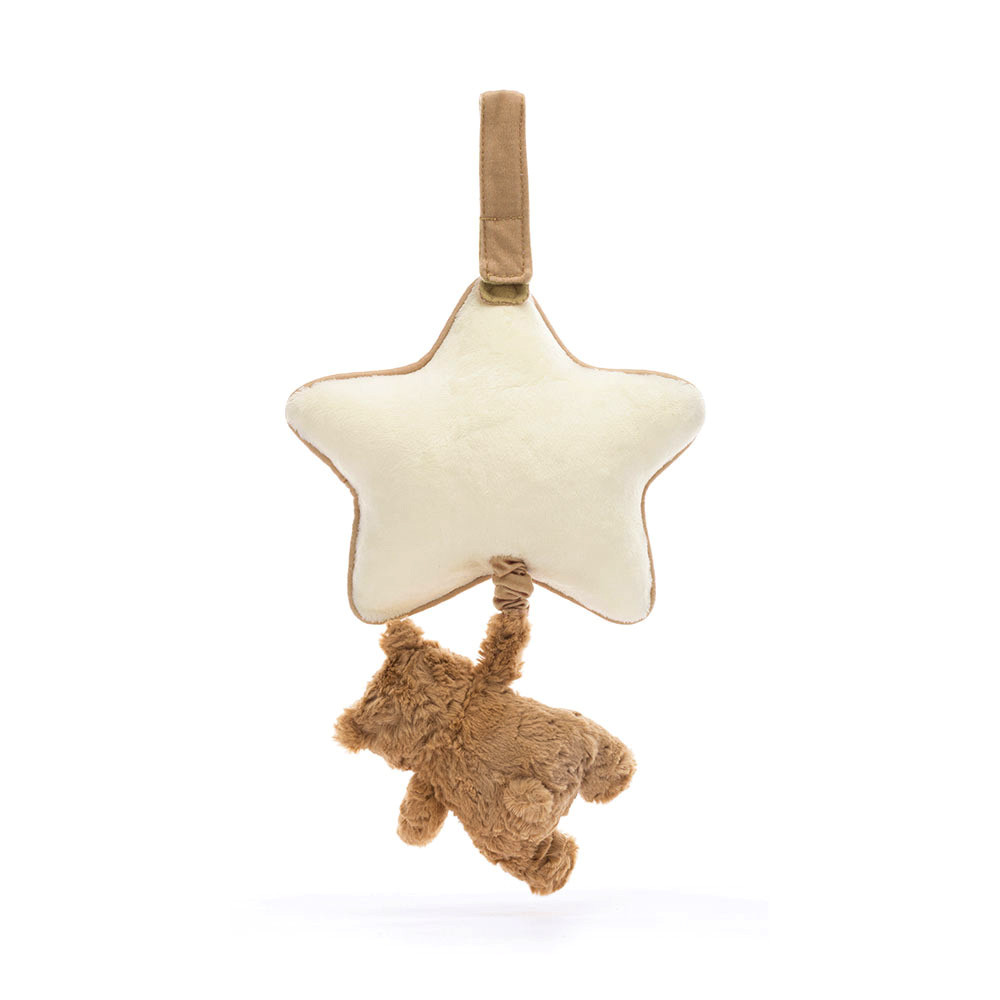 Cream / Brown Jellycat Bartholomew Bear Musical Pull | US-WRNY57408