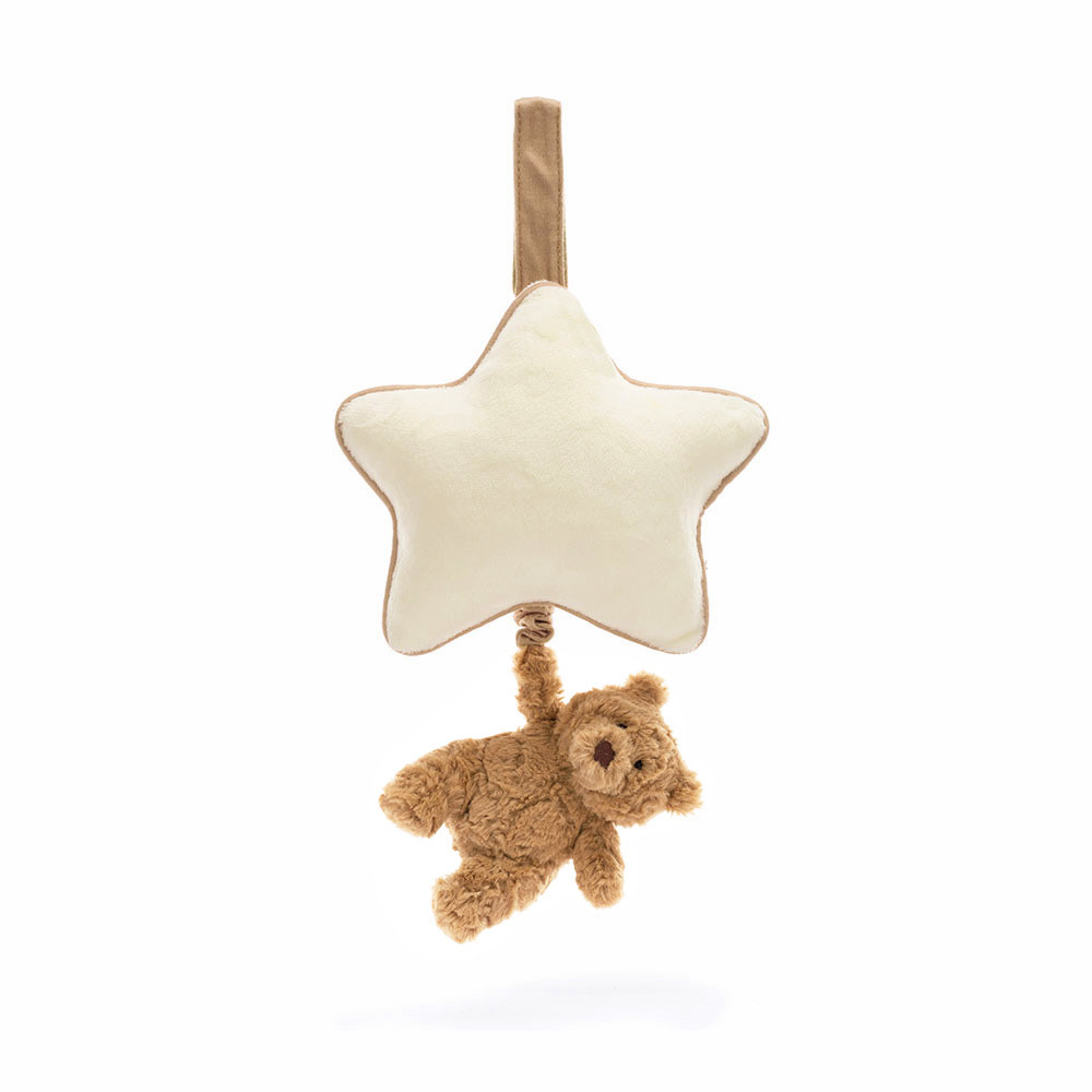 Cream / Brown Jellycat Bartholomew Bear Musical Pull | US-WRNY57408