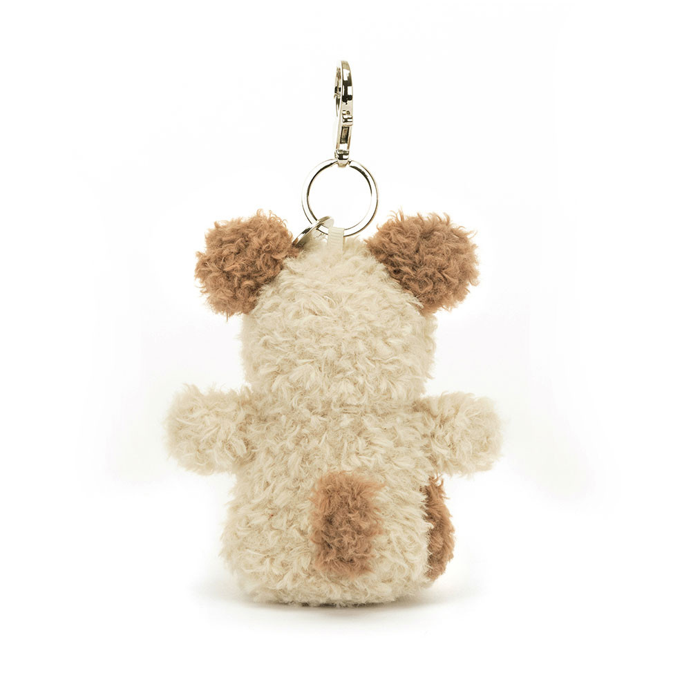 Cream / Brown Jellycat Little Pup Bag Charm | US-KXGL05136