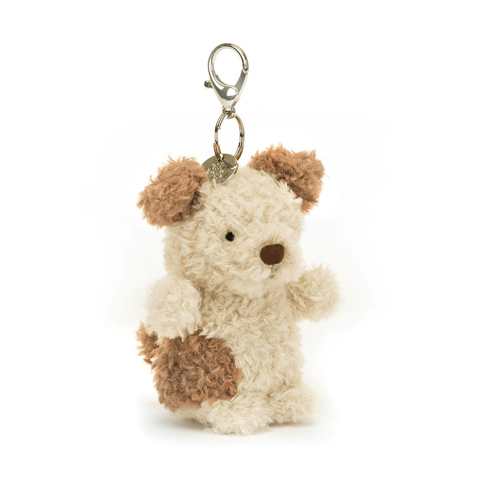 Cream / Brown Jellycat Little Pup Bag Charm | US-KXGL05136