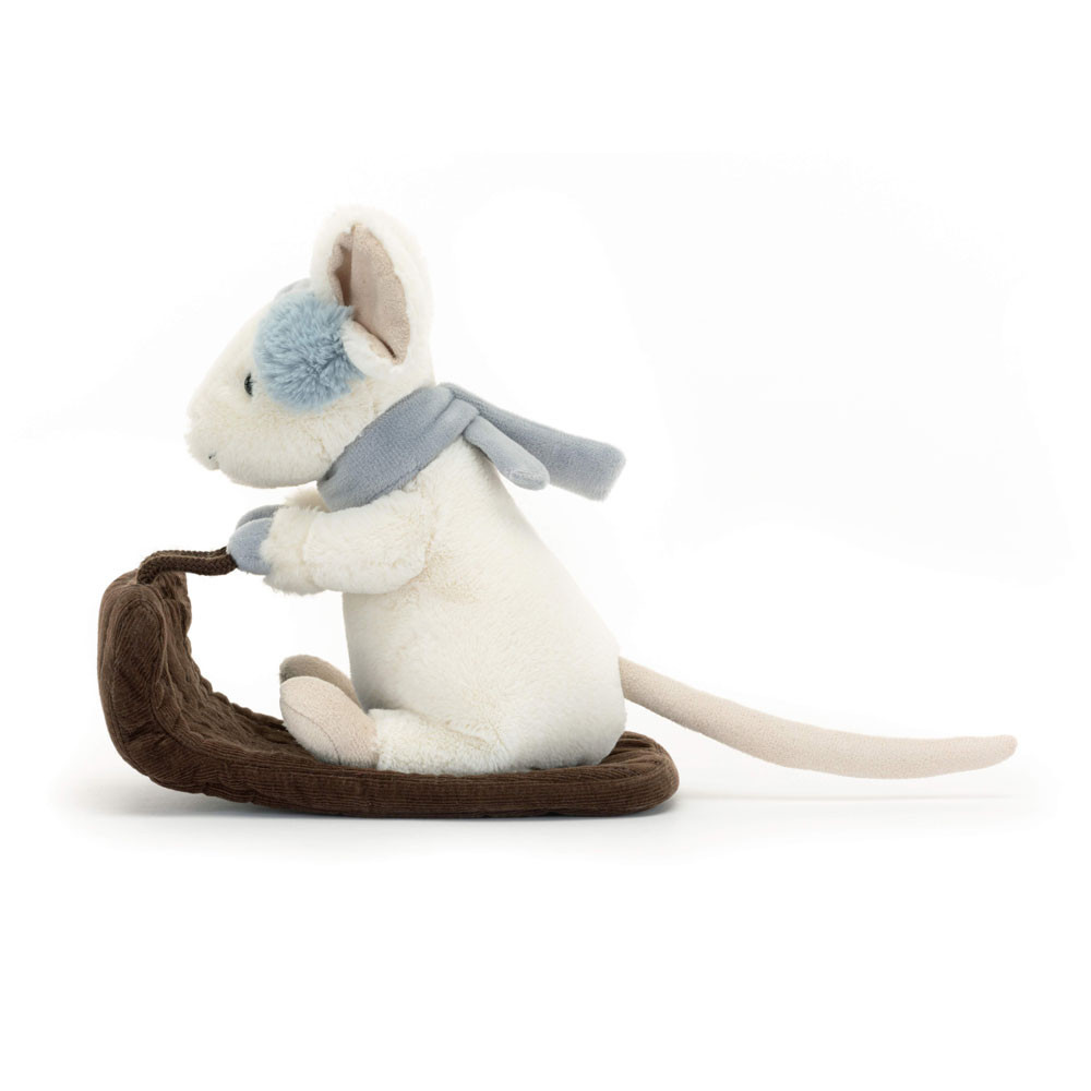 Cream / Dark Brown Jellycat Merry Mouse Sleighing | US-GTZM63582