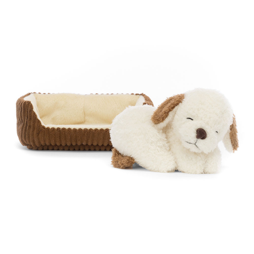 Cream / Dark Brown Jellycat Napping Nipper Dog | US-OFZT48601