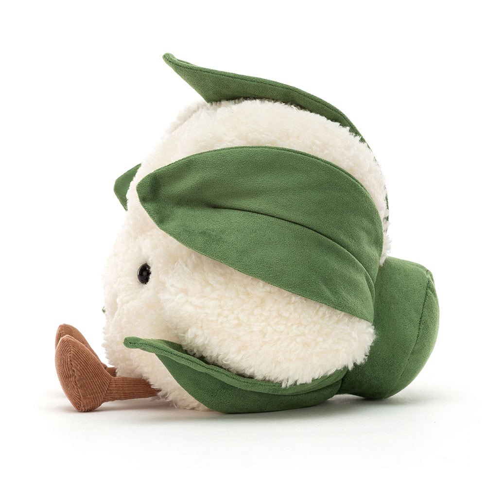 Cream / Green Jellycat Amuseables Cauliflower | US-OXRN06395