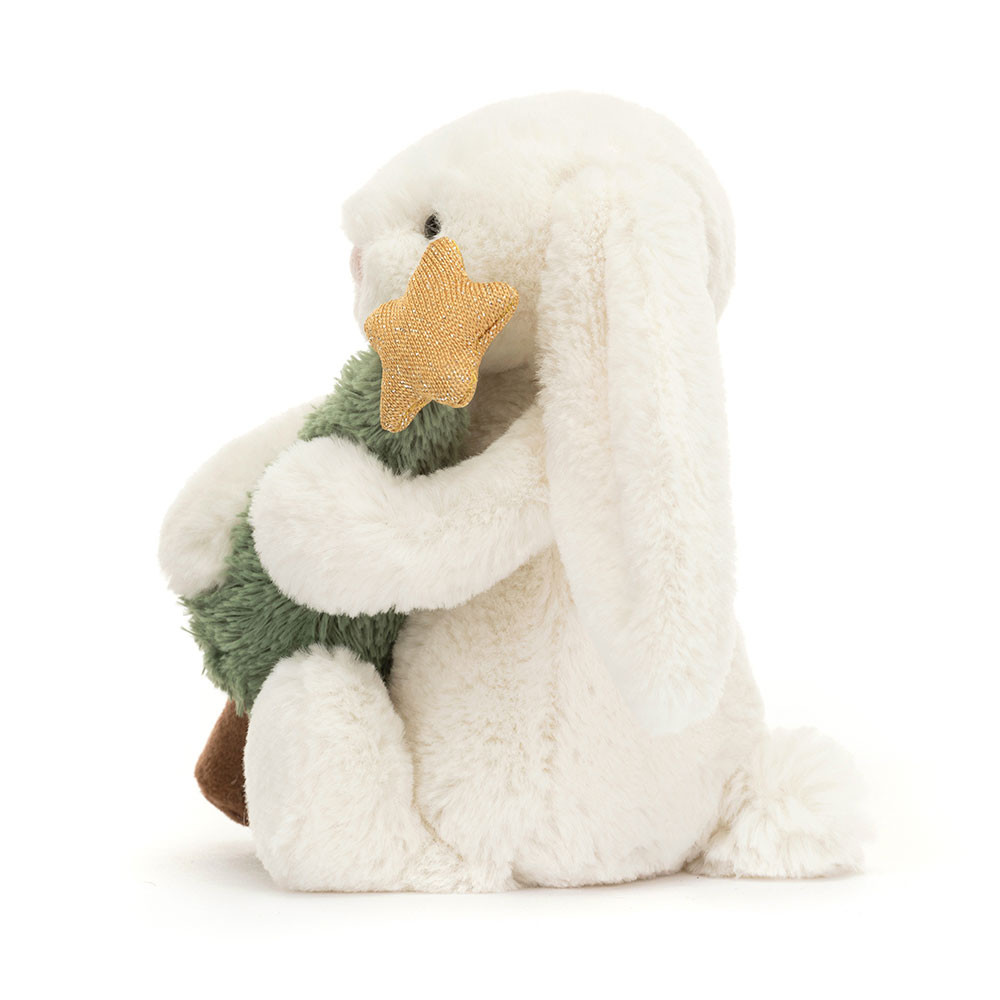 Cream / Green Jellycat Bashful Bunny with Christmas Tree | US-IHRZ76409