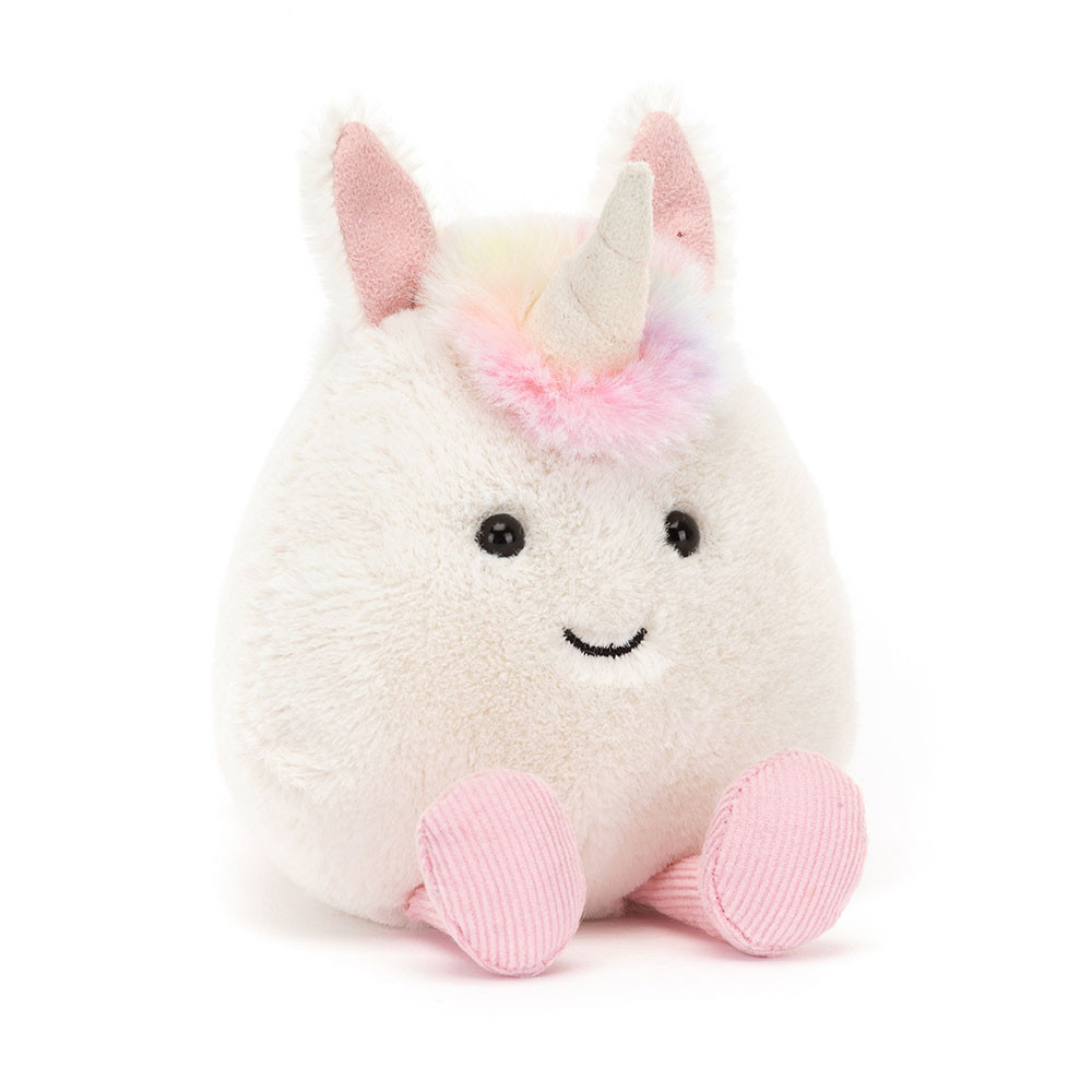 Cream / Pink Jellycat Amuseabean Unicorn | US-OAHF86013