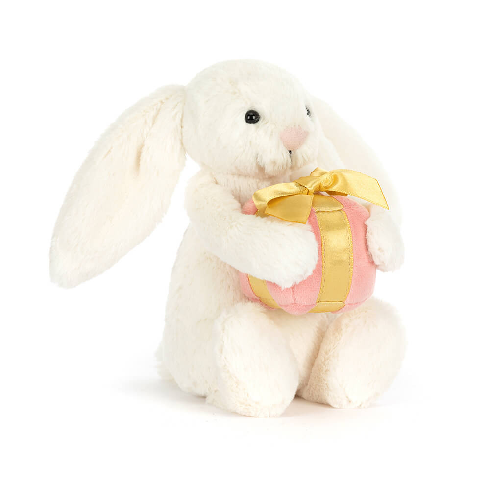 Cream / Pink / Yellow Jellycat Bashful Bunny with Present | US-KPOW49687