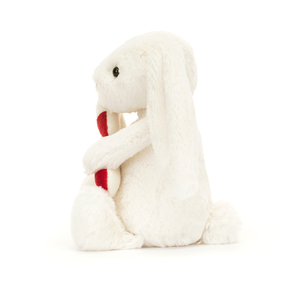 Cream / Red Jellycat Bashful Bunny with Candy Cane | US-DTGC63429