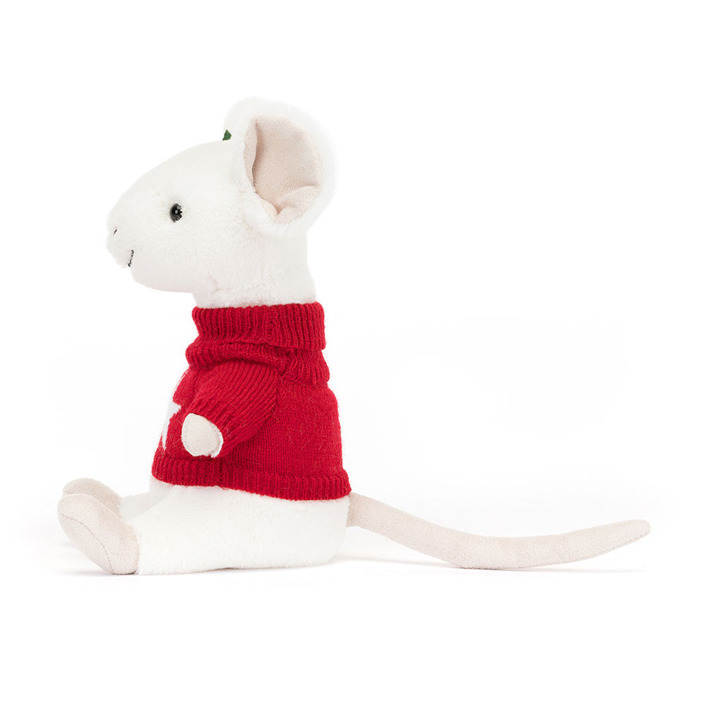 Cream / Red Jellycat Merry Mouse Jumper | US-LIZX45028