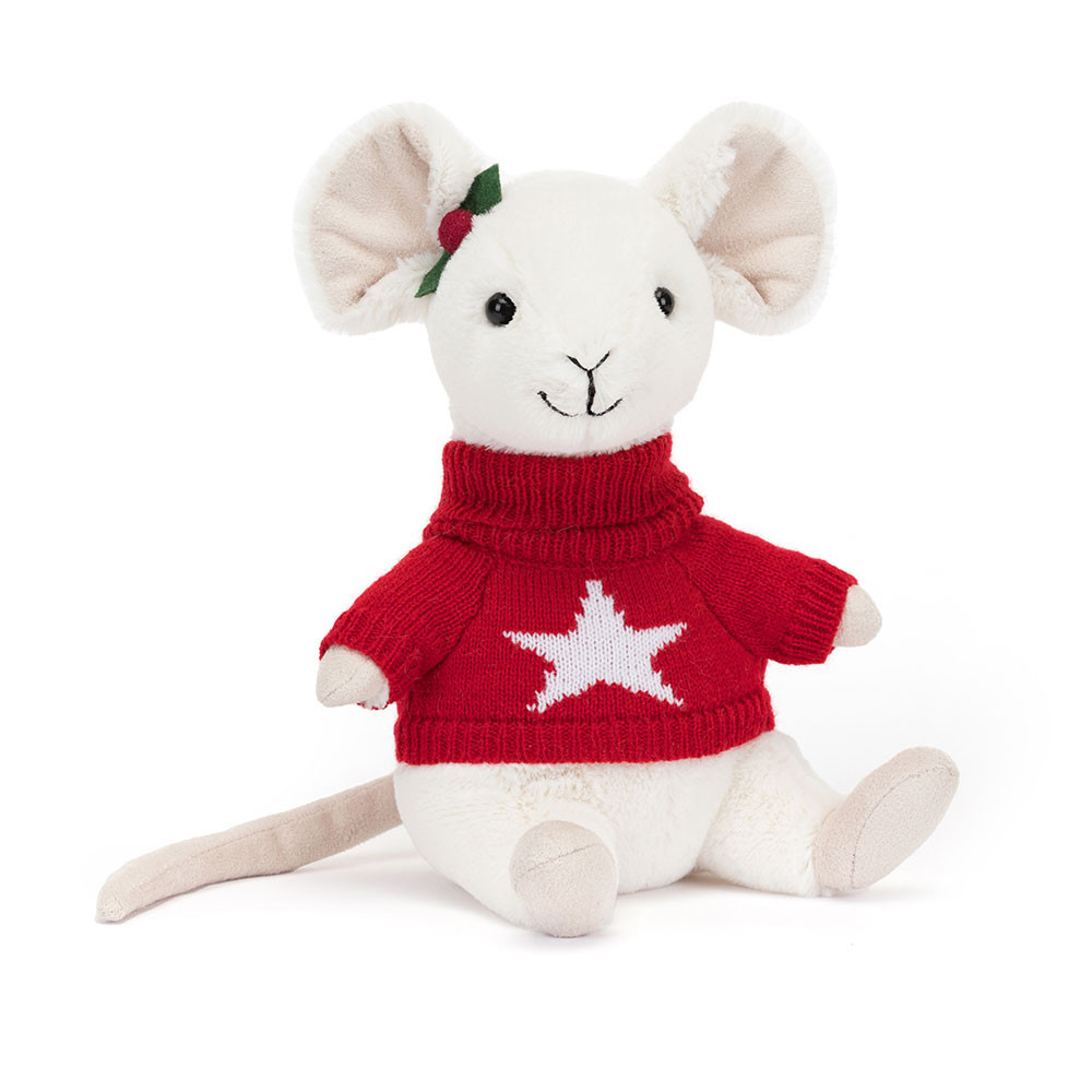 Cream / Red Jellycat Merry Mouse Jumper | US-LIZX45028