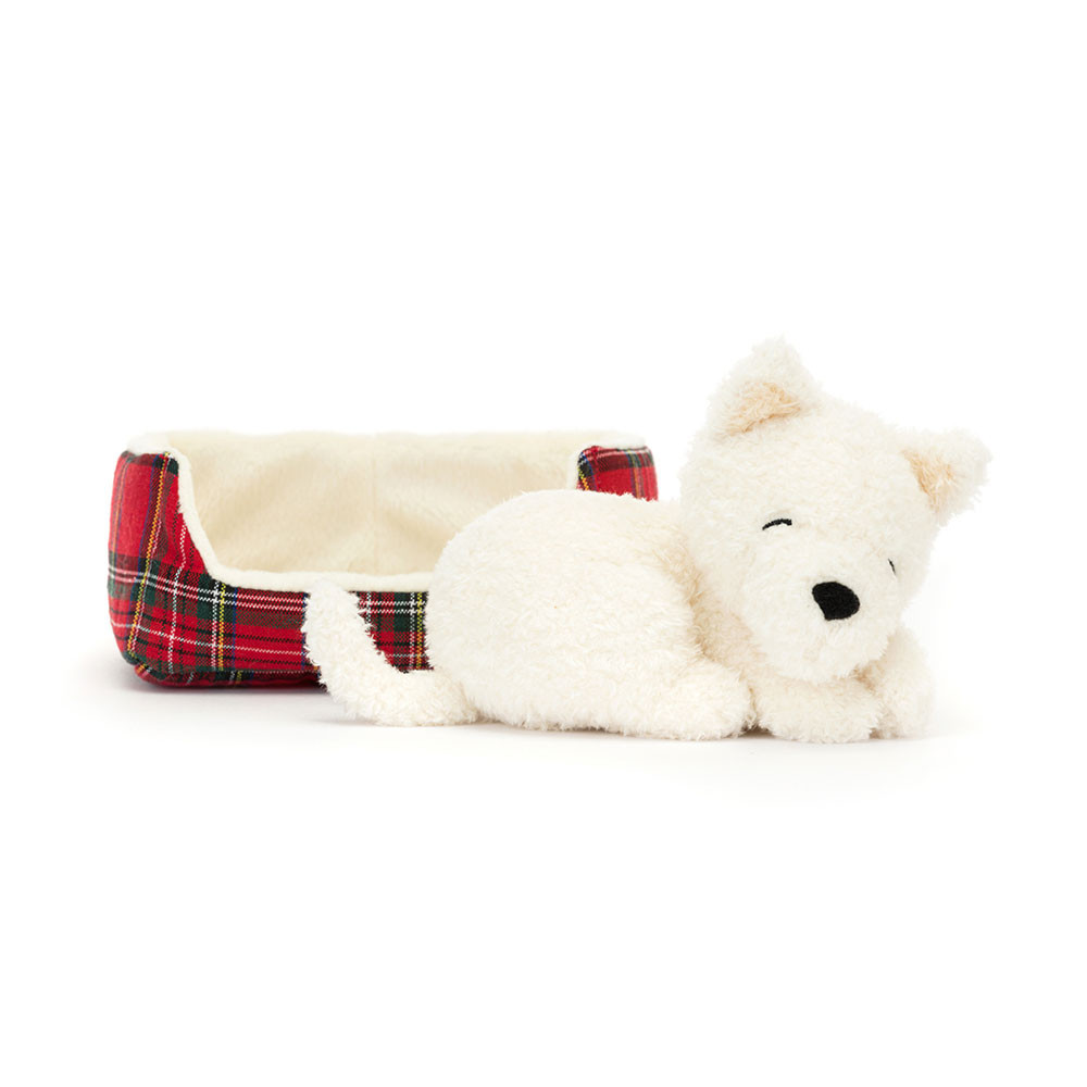 Cream / Red Jellycat Napping Nipper Westie | US-SXQN08647