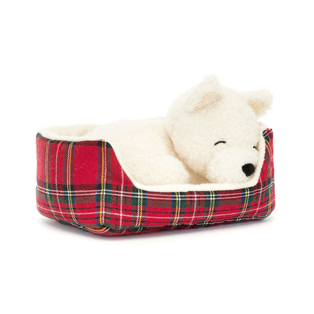 Cream / Red Jellycat Napping Nipper Westie | US-SXQN08647