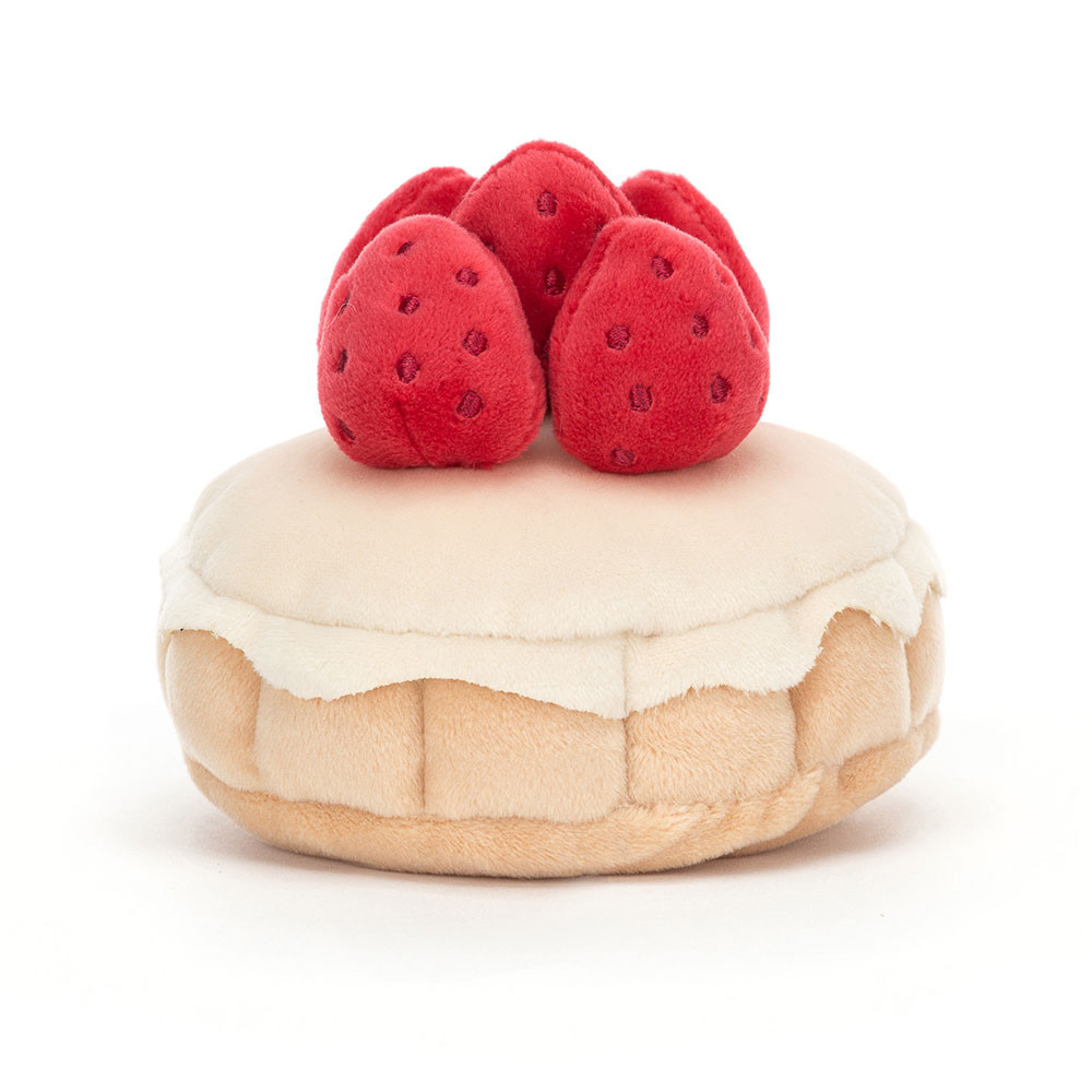 Cream / Red Jellycat Pretty Patisserie Tarte Aux Fraises | US-PZEG54198