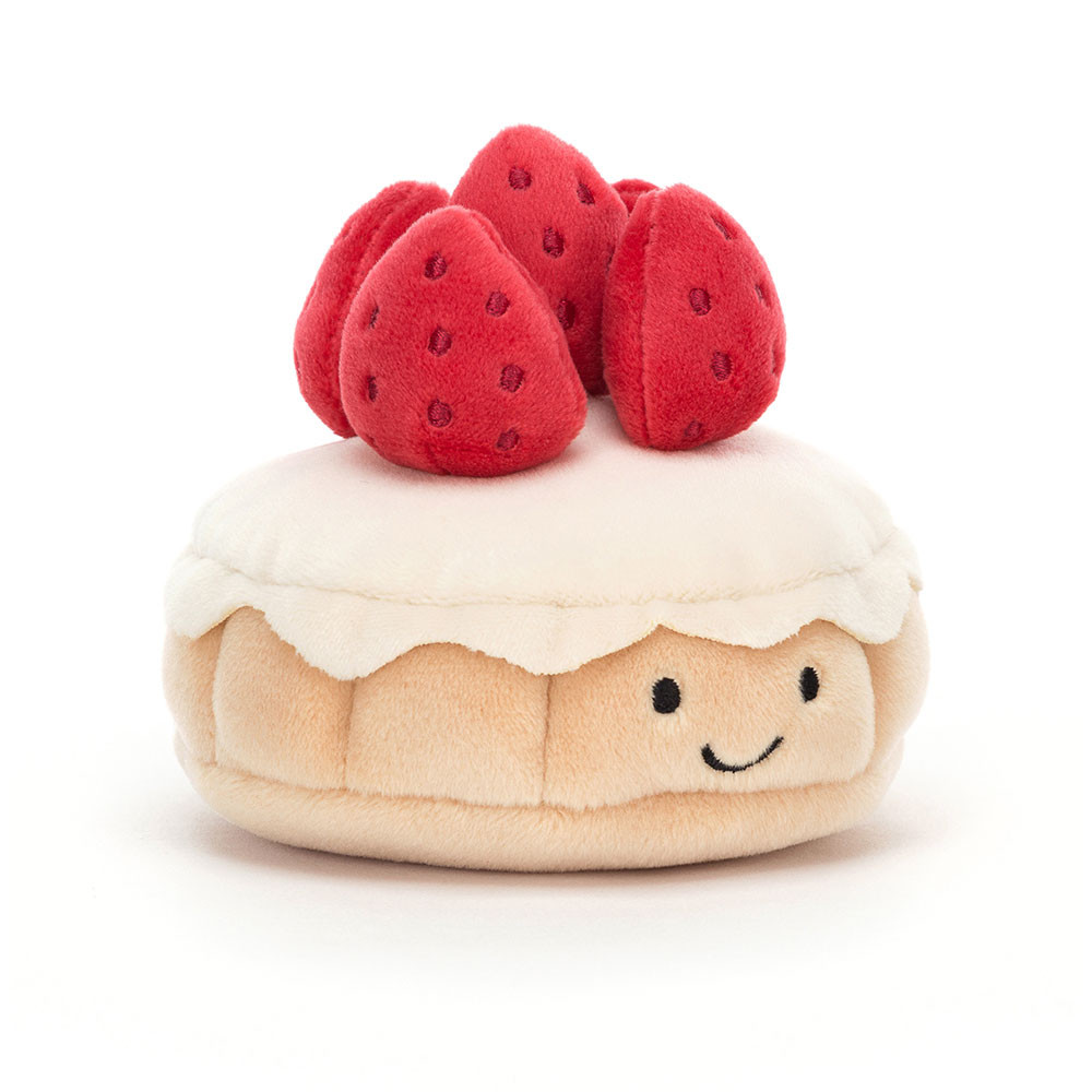 Cream / Red Jellycat Pretty Patisserie Tarte Aux Fraises | US-PZEG54198