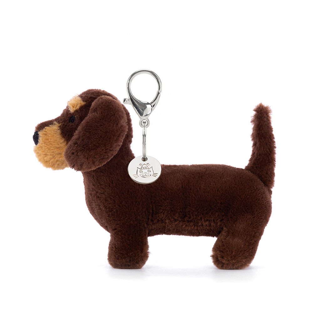 Dark Brown Jellycat Otto Sausage Dog Bag Charm | US-ATVX89576