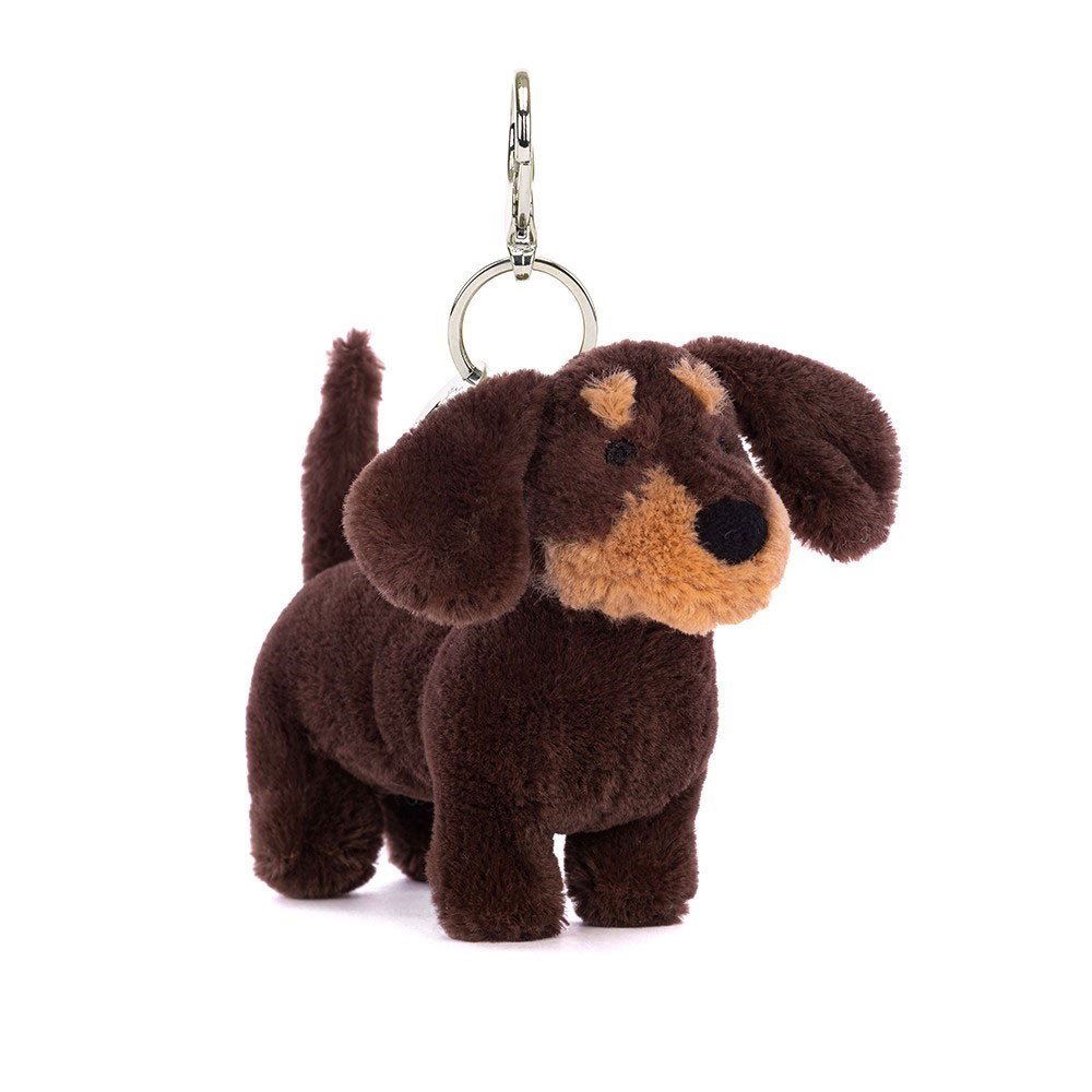 Dark Brown Jellycat Otto Sausage Dog Bag Charm | US-ATVX89576