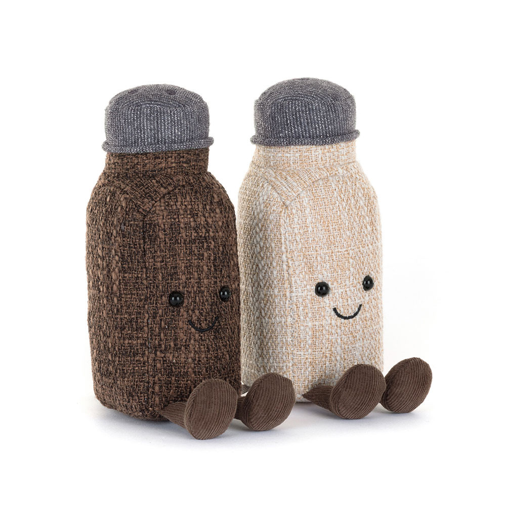 Dark Brown / Beige Jellycat Amuseables Rocksy Salt & Miller Pepper | US-KPTL89621