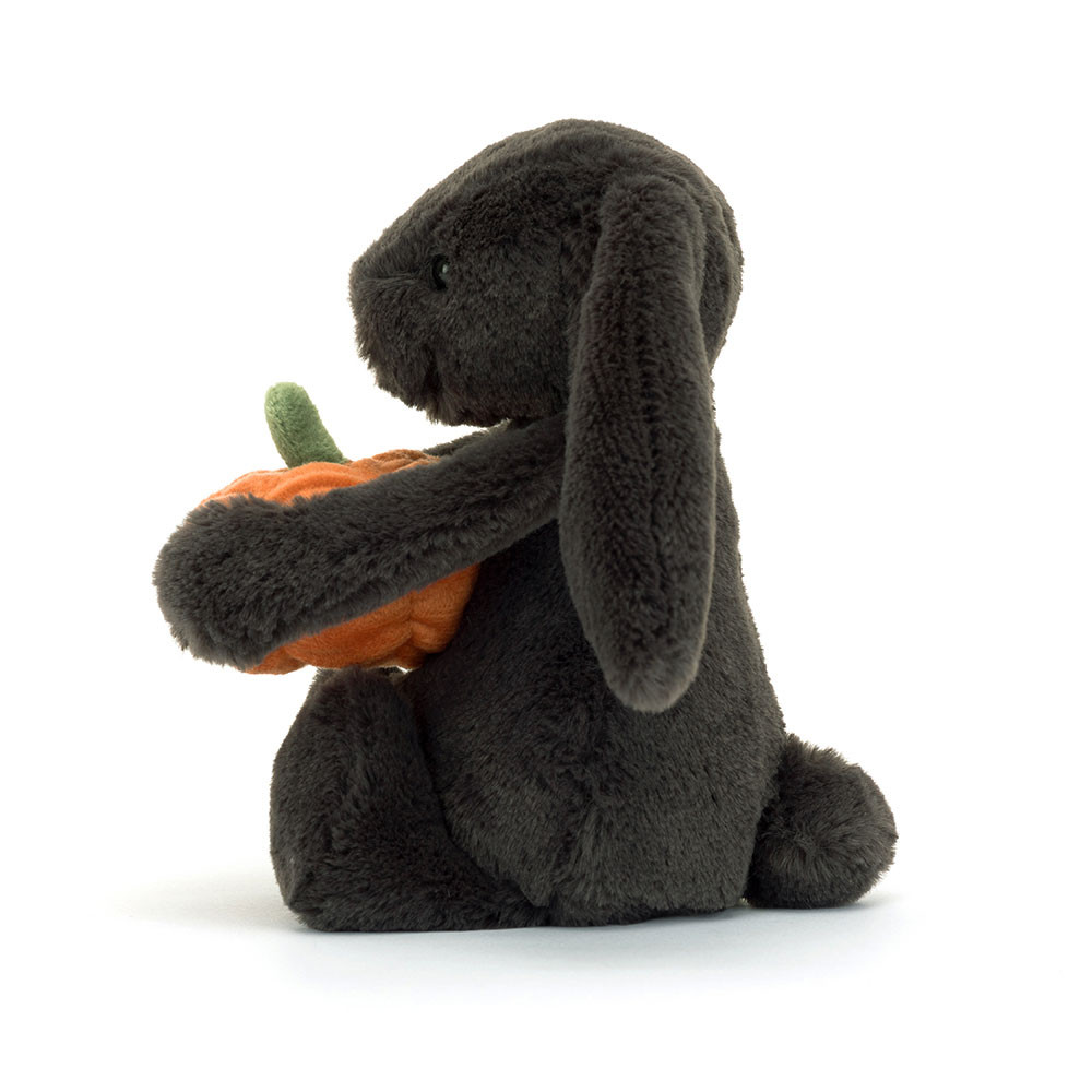 Dark Grey / Orange Jellycat Bashful Pumpkin Bunny | US-GBKA23170