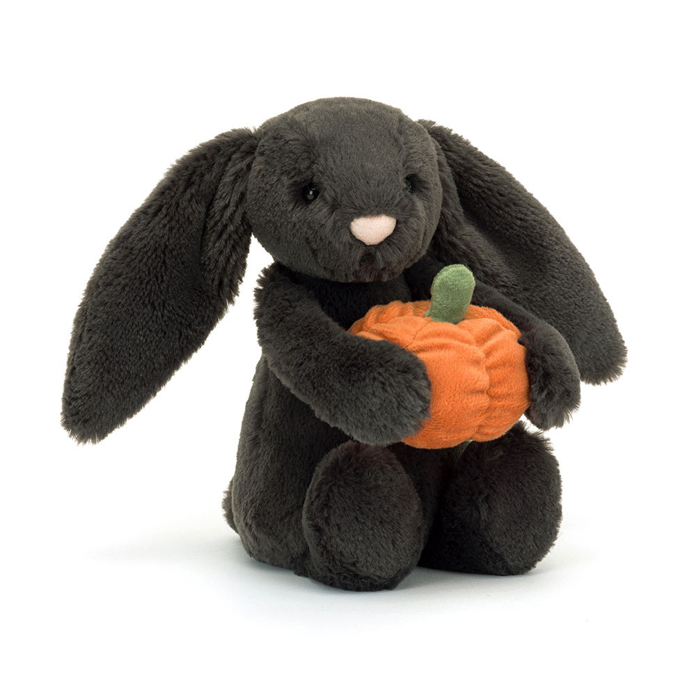 Dark Grey / Orange Jellycat Bashful Pumpkin Bunny | US-GBKA23170