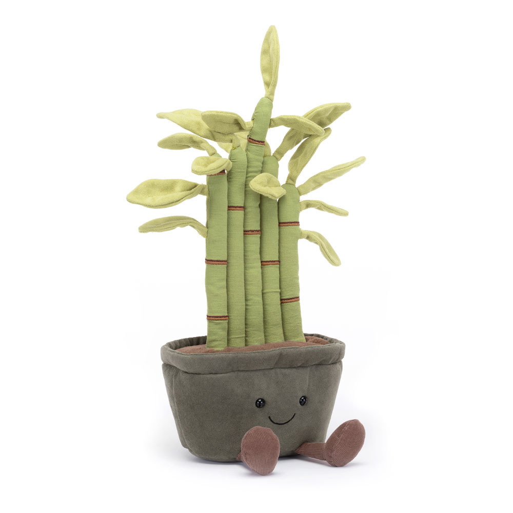 Green Jellycat Amuseables Potted Bamboo | US-PHSN18406