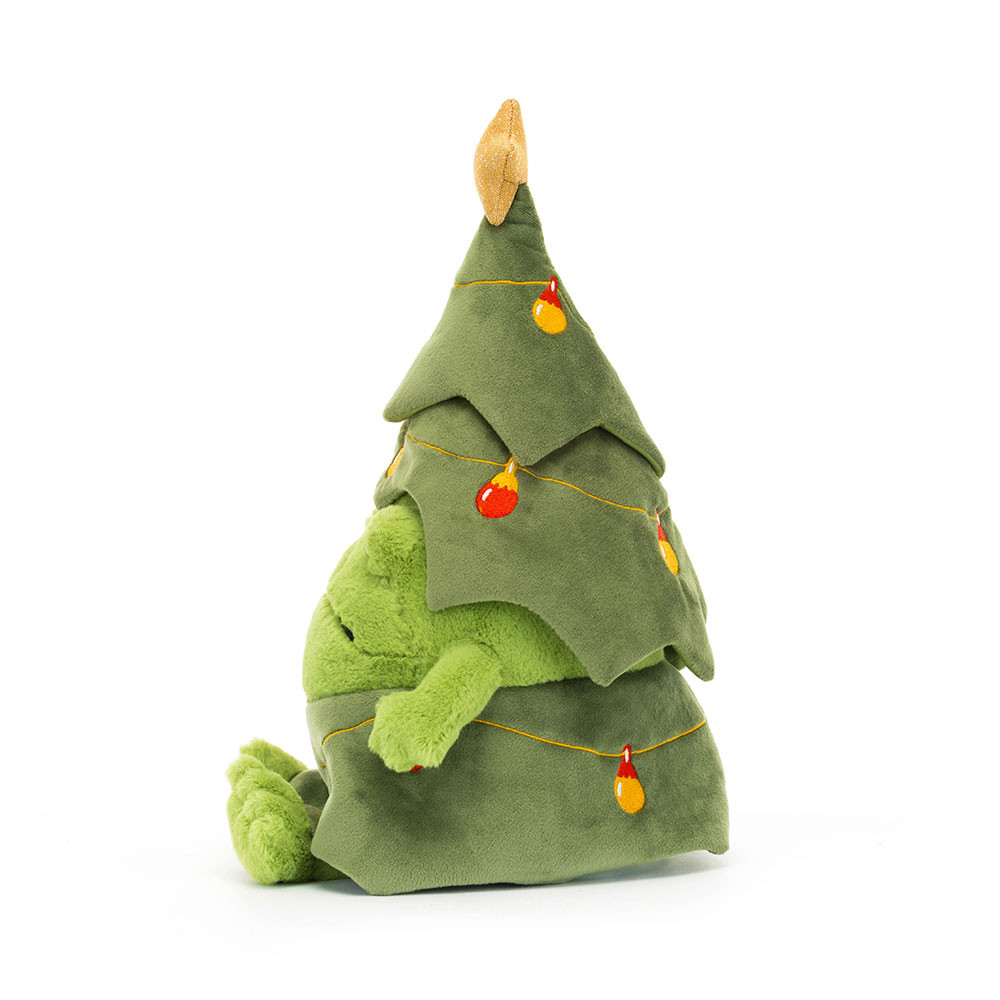 Green Jellycat Christmas Tree Ricky Rain Frog | US-VQAS15472