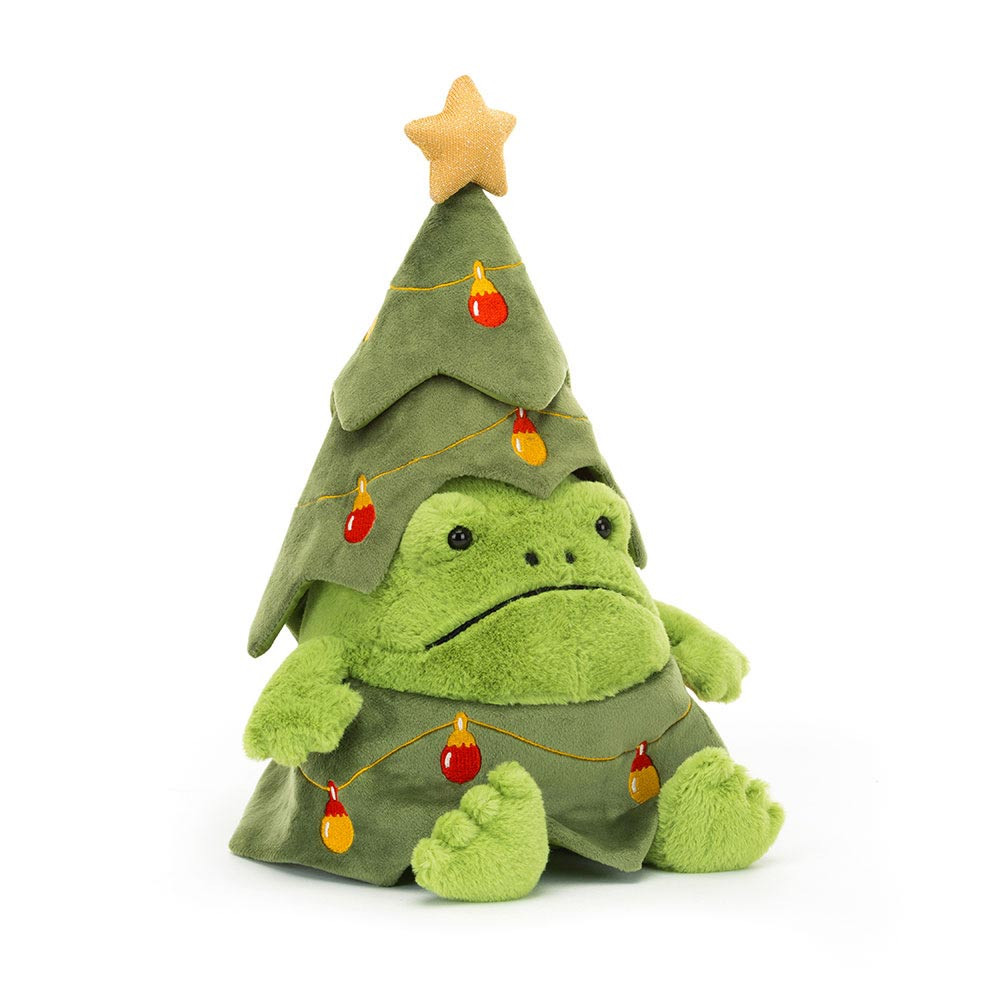 Green Jellycat Christmas Tree Ricky Rain Frog | US-VQAS15472