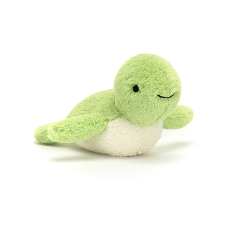 Green Jellycat Fluffy Turtle | US-AVFW61735