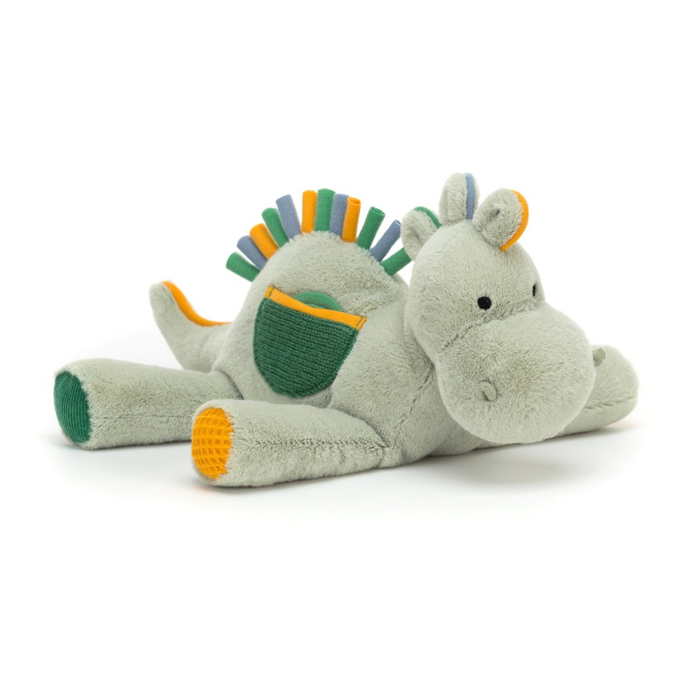 Green Jellycat Peek-a-Book Dino Activity | US-MDSQ42681