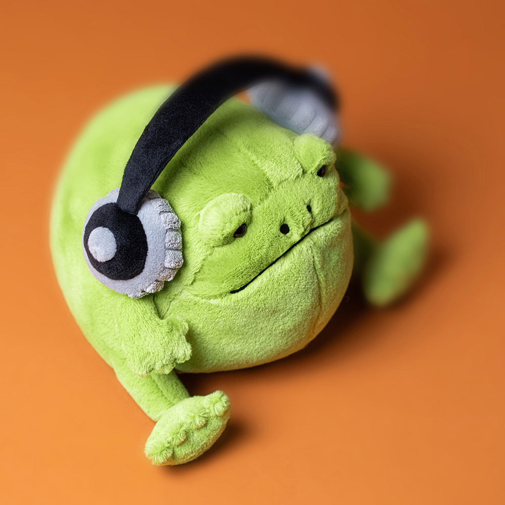 Green Jellycat Ricky Rain Frog Headphones | US-XKAR81725