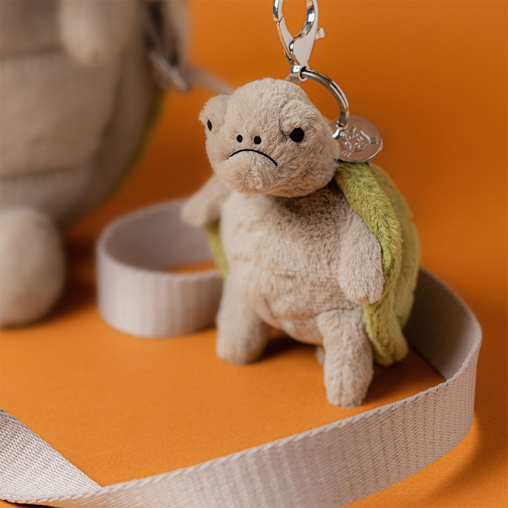 Green / Beige Jellycat Timmy Turtle Bag Charm | US-UGAH79402