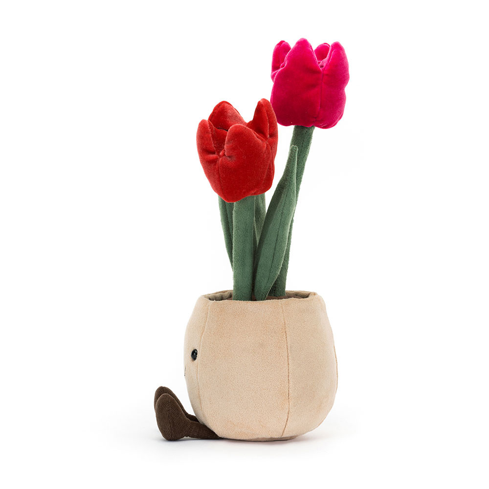 Green / Beige / Red Jellycat Amuseables Tulip Pot | US-OYNG48073