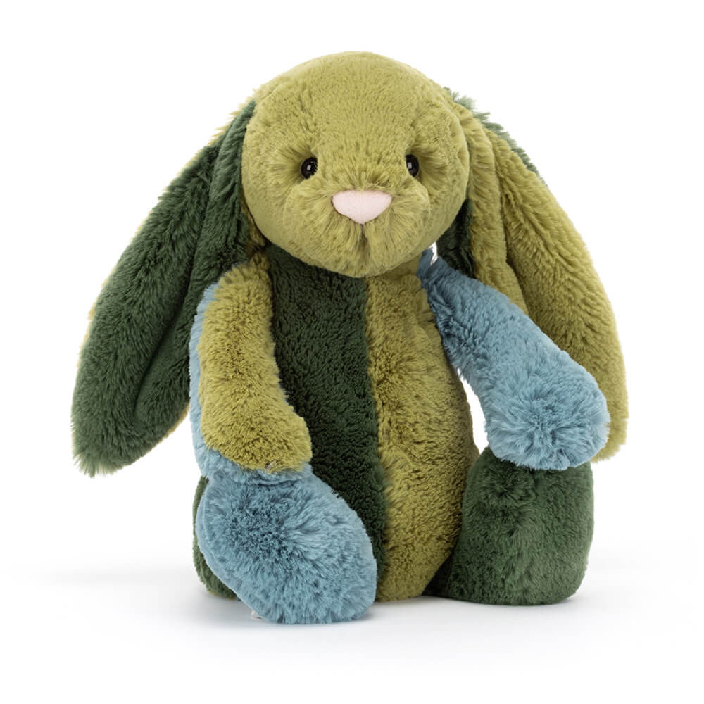 Green / Blue Jellycat Bashful Patchwork Basil Bunny | US-XSTD98436