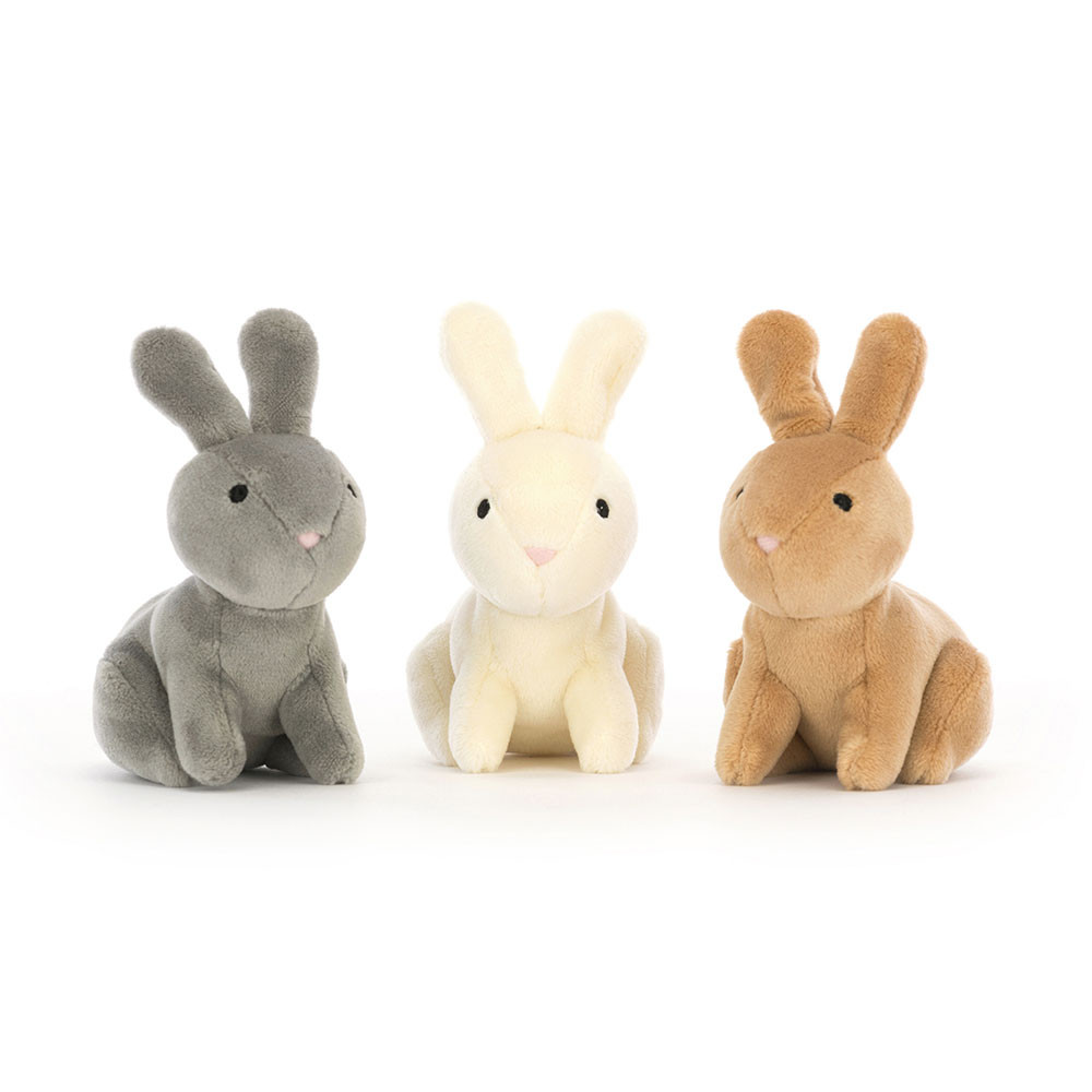 Green / Grey / Cream / Brown Jellycat Nesting Bunnies | US-TAIL04369