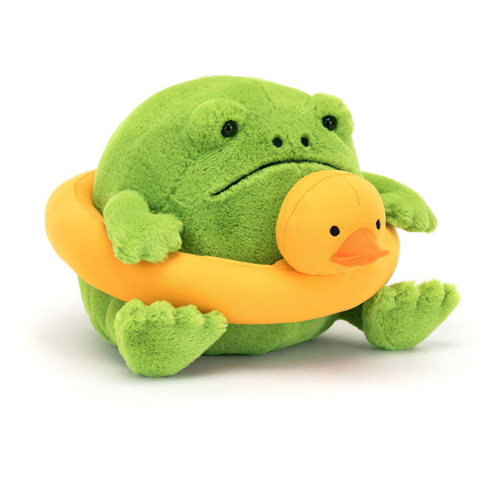 Green / Yellow Jellycat Ricky Rain Frog Rubber Ring | US-DHLP49621